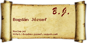 Bogdán József névjegykártya