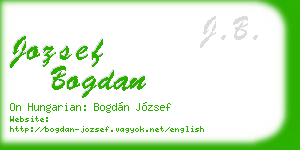jozsef bogdan business card