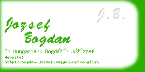 jozsef bogdan business card